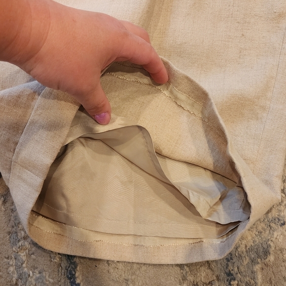 NWT Vintage Nordstrom Linen Beige highrise pleated lined shorts. Size 16 - Picture 16 of 16